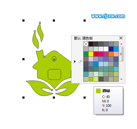 CDR繪制一個(gè)環(huán)保主題的房子圖標(biāo)