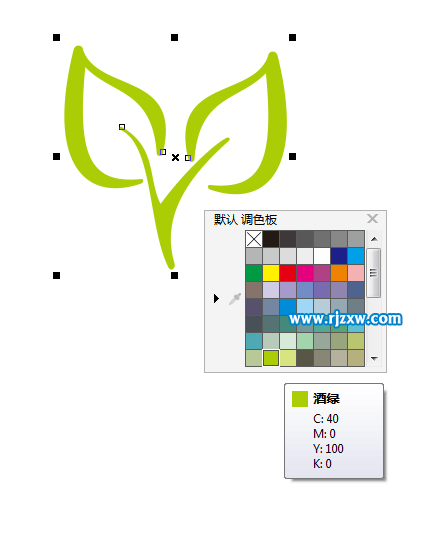 CDR制作一個小樹芽的圖標教程