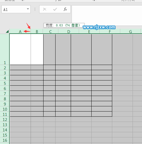 EXCEL2016怎么快速設置所有的行與列一樣