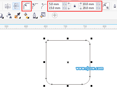 cdr矩形怎么倒圓角