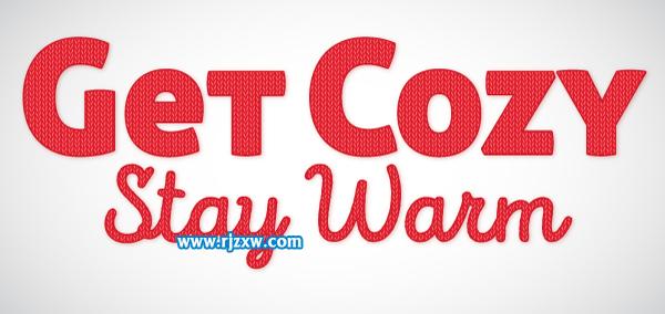 AI設計舒適溫暖的針織文字效果