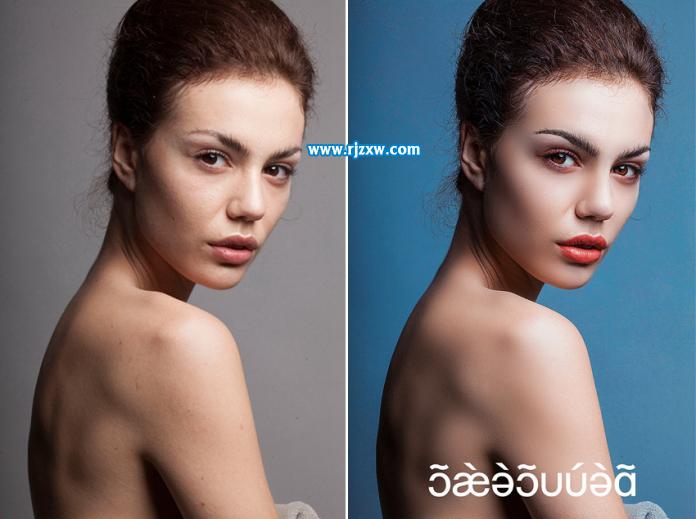 PS用高低頻方法給人像磨皮修圖