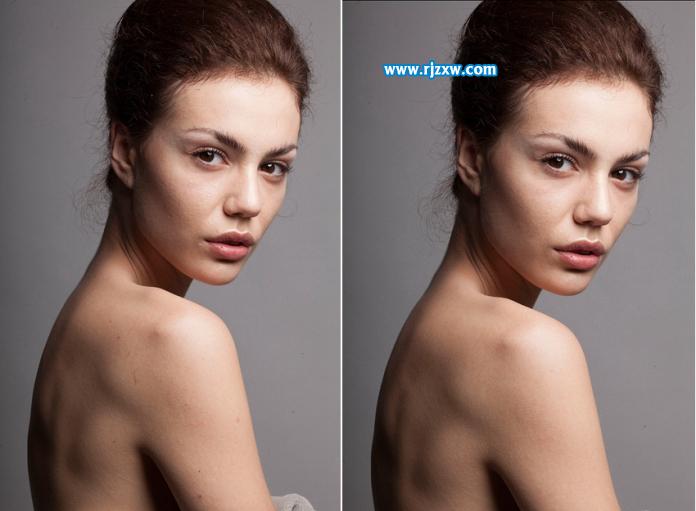 PS用高低頻方法給人像磨皮修圖