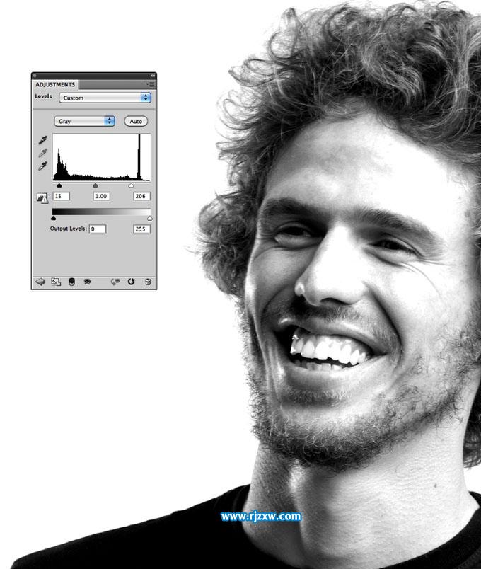 PS制作黑白效果的網(wǎng)紋人像圖片