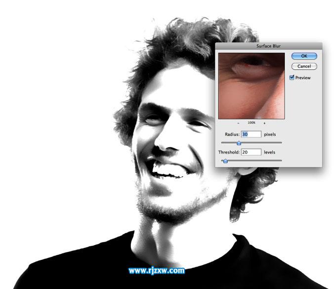 PS制作黑白效果的網(wǎng)紋人像圖片