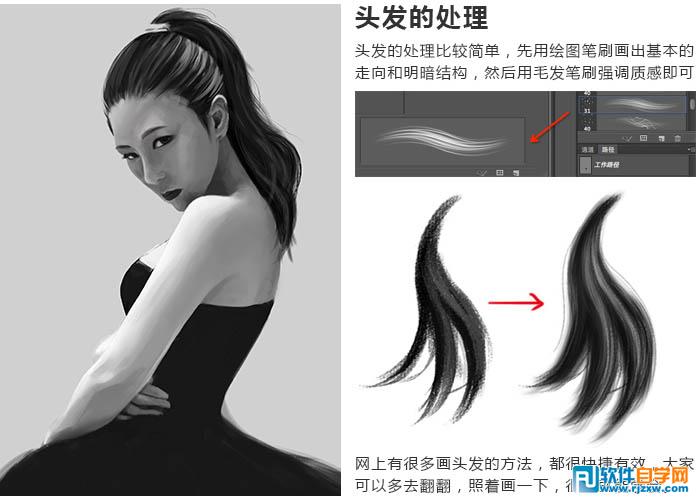 手繪神采飛揚的PS時尚美女