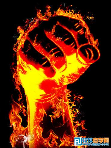 ps火焰拳頭制作