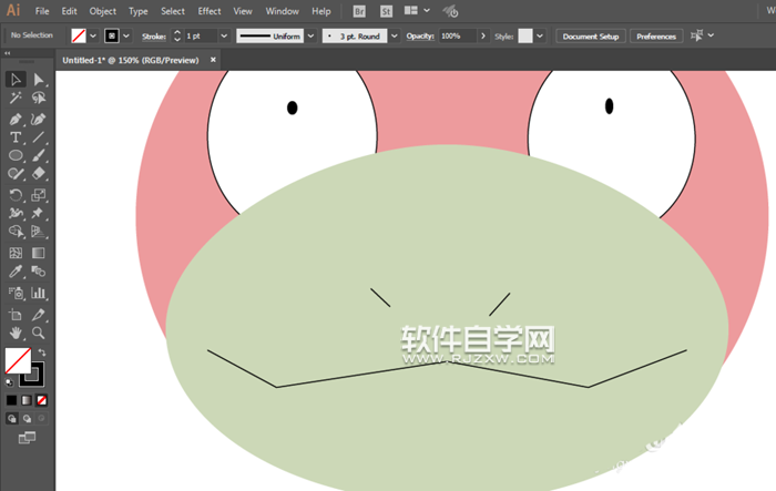 ai怎么畫呆呆獸的角色