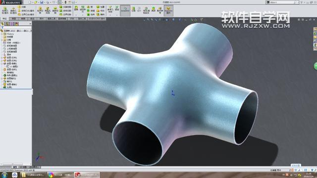 SolidWorks四通法蘭怎么畫