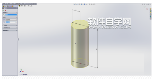 solidworks旋轉畫一個圓柱的方法