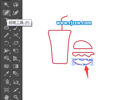 AI鋼筆工具繪制美食藝術(shù)圖標(biāo)教程