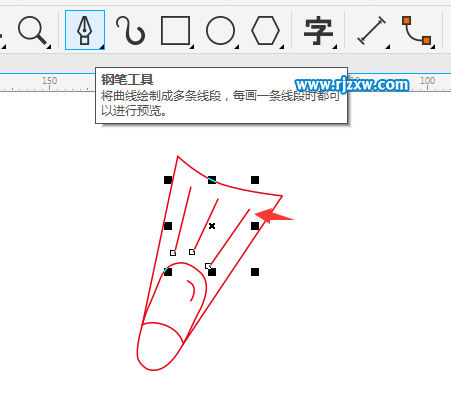 游泳器材簡筆畫怎么用CDR畫出來