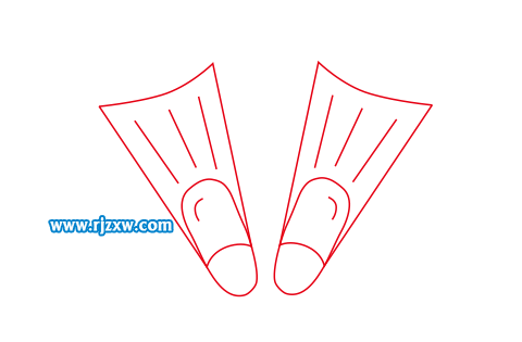 游泳器材簡筆畫怎么用CDR畫出來