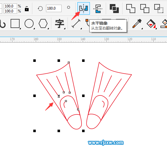 游泳器材簡筆畫怎么用CDR畫出來