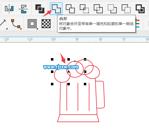 簡筆畫啤酒杯怎么用CDR畫出來