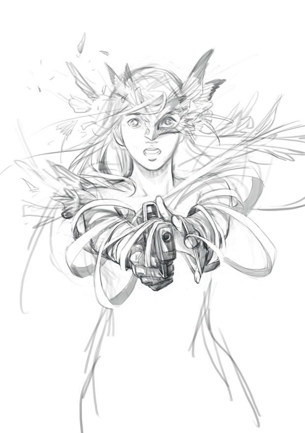 用Photoshop鼠繪一個游戲中的美女實例教程