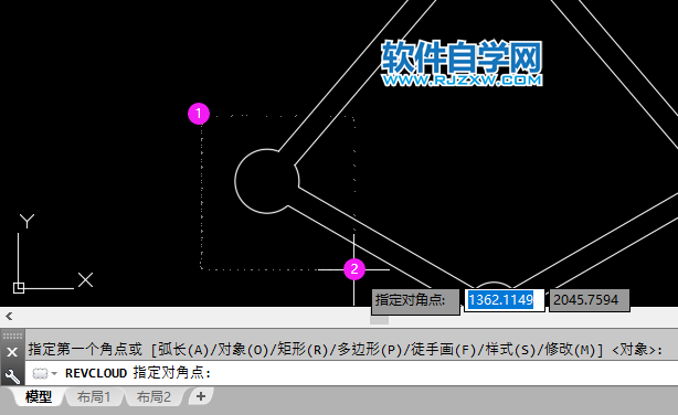 cad矩形修定云線怎么畫？