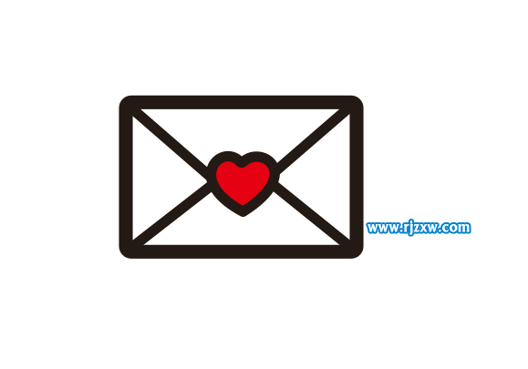 Coreldraw軟件繪制心形信封教程