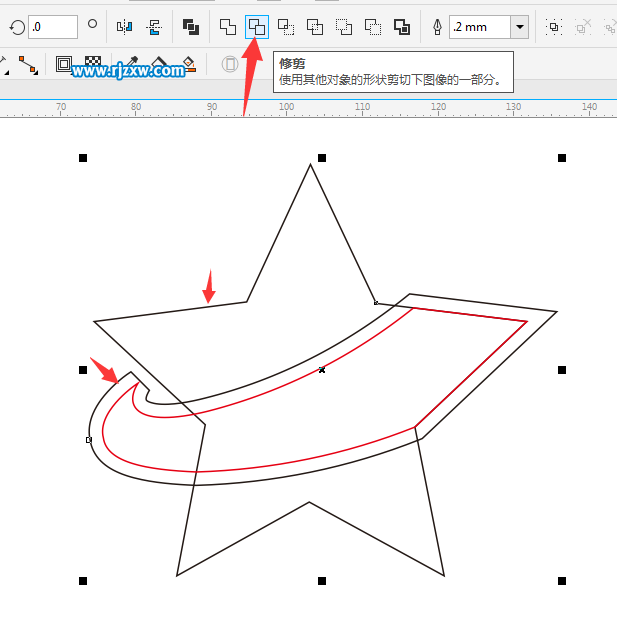 利用CDR多邊形設計五角星主題標志