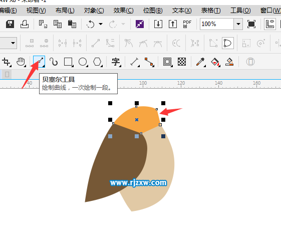 利用CDR貝塞爾工具設(shè)計小鳥簡筆畫