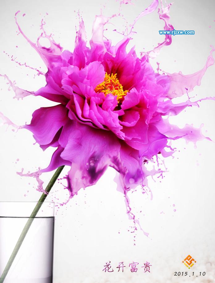 ps人物花瓣飛濺效果
