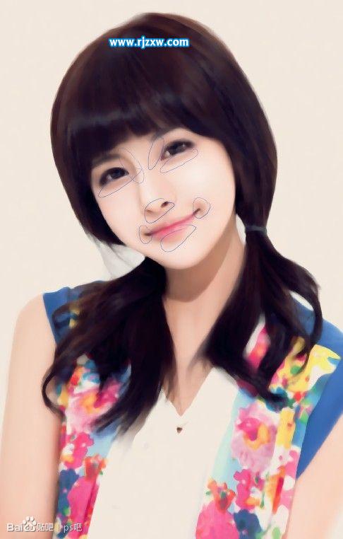 PS把美女照轉為仿手繪效果圖