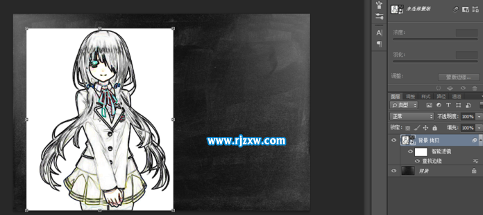 PS把人物照片變成線型效果