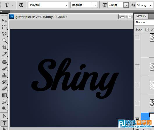 PS制作絢麗霓虹燈效果的打散文字