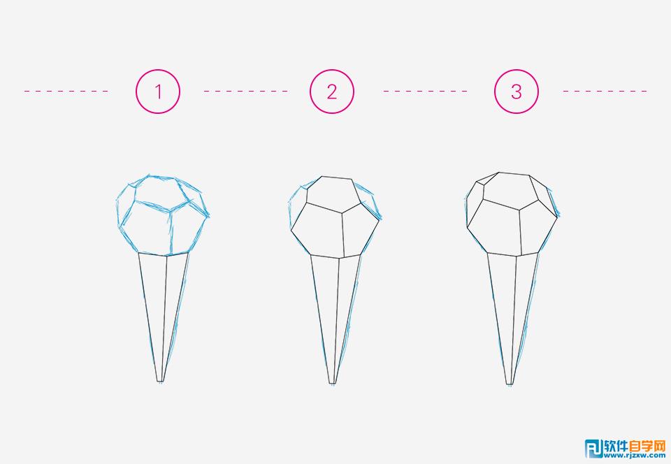 Illustrator多邊形打造紙藝效果雪糕