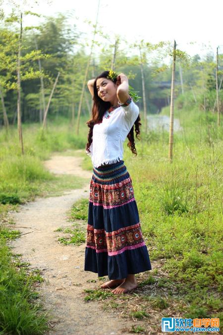 photoshop人物美化加上漂亮的霞光