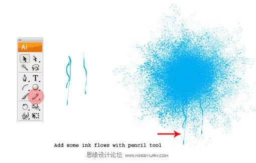 教你用Illustrator制作彩色打印噴濺效果