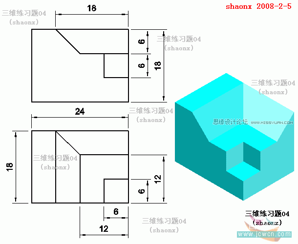教你怎么巧用AutoCAD拉伸和差集與倒角命令