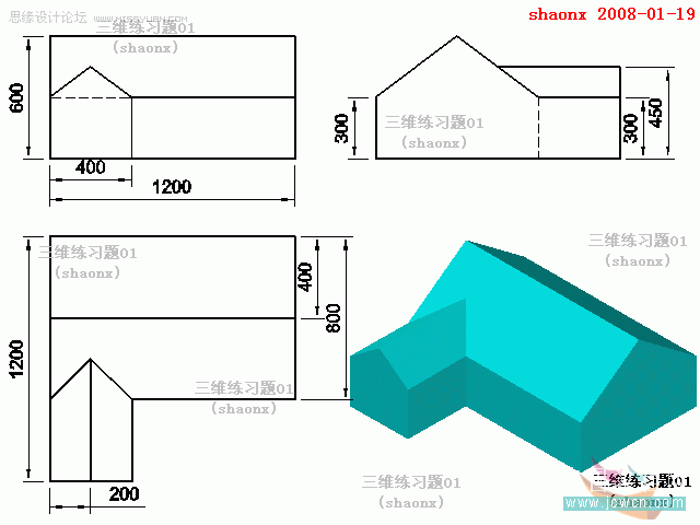 教你怎么用AutoCAD拉伸,倒角,并集工具繪實(shí)體
