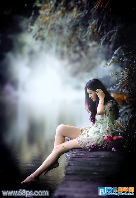 怎么用Photoshop把人物圖片調出古典青藍色