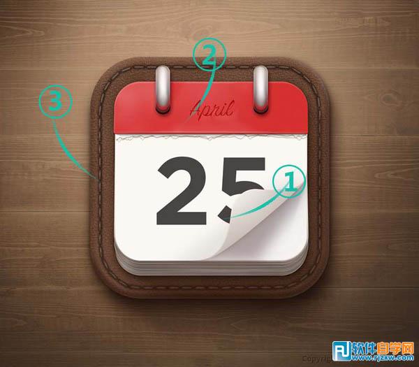 PS制作精美的皮制日歷圖標(biāo)