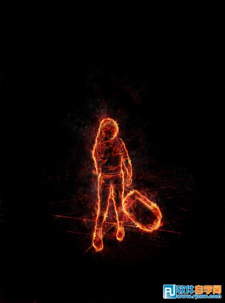 PS快速把人物轉為火焰人像