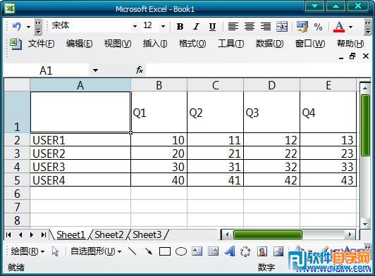 Excel2003中給表格畫斜線表頭