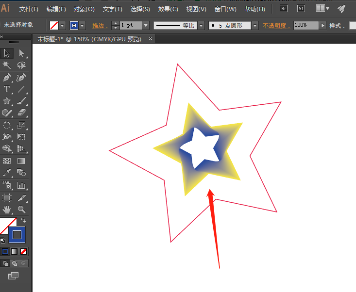 ai星形添加漸變混合效果教程分享