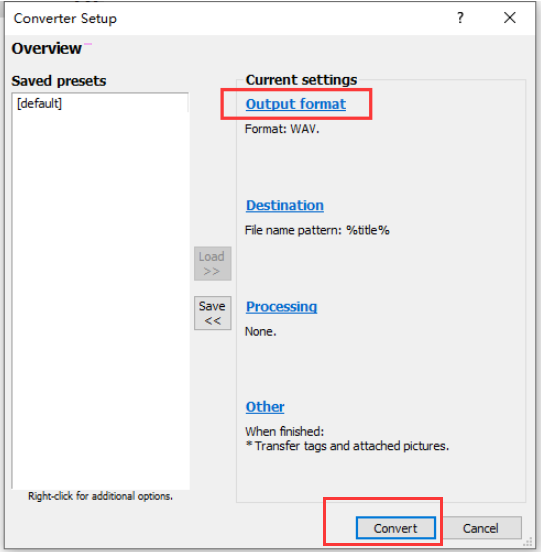 foobar2000怎么轉換音樂格式